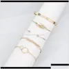 Manschette Fashion Ins Style Mtilayer Gold und Sier Chian mit Blättern für Frauen Girl Link Schmuck Sysbc Drop Lieferung Brabbänder DHQP6