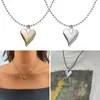 Pendant Necklaces Y2K Bead Chain Necklace 3D Heart Choker For Women Summer Jewelry Clavicle Teen Girls Dropship