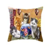 Casse d'oreiller dessin animé Cat Imprimée couverture de cas de chat mignon mignon jet de motif décoratif couverture de cas de chat kussensloop almohada hkd230817