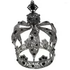 Hårklipp barock slott metall kronkaka topper retro huvudbonad ornament