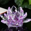 Decorative Objects Figurines 60mm Quartz Crystal Lotus Flower Crafts Glass Paperweight Fengshui Ornaments Home Wedding Party Decor Gifts Souvenir 230816