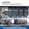 Zonesun tampa automática de tampas de tampas de tampas de alta velocidade de alta velocidade do alimentador de garrafas de vedação de pacote de embalagem Zs-fxz101