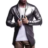 Men's Jackets Night Club Leather Jacket Men Fashion Slim Fit Motorcycle Leather Jacket Golden/Silver Blazer Jacket Male PU Coat 230816