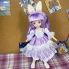 Dolls 30cm Bjd Doll 16 Cute Anime Full Set Cartoon Face with Skirt Headdress Children Dress Up Diy Fashion Kid Toy 230816