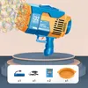 Giochi di novità 132 buchi bubble pistola con razzo rocce soap a forma di macchio da bazooka automatico con giocattoli leggeri per regalo di compleanno per bambini 230816