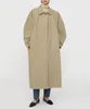 Trench de trincheira feminina 2023 Autumn Women Algodão moda de tamanho grande de tamanho médio de um botão de casaco comprido em forma de casulo