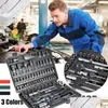 أدوات إكسسوارات أدوات الطاقة اليدوية المهنية 46pcs مقبس spanner set 1/4 بوصة مفك البراغي Ratchet Rench Kit Repair Combina Dhtla