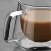 ワイングラスダブルウォールガラスカップ耐熱性ティーコーヒーマグ
