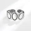 Cluster Rings Kofsac Chic Female Ring Vintage 925 Thai Silver Geometric Oval smycken Personlighet Dot For Women Daily Wear Accessories