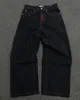 Jeans masculinos Y2K Mens Hip Hop Retro Bordado de Bordado Lavado Pants Denim Straight Casual Longo Larra larga Streetwear 230816