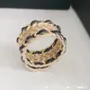 Кольца никогда не исчезает буква бренд Кольцо Золото покрыто медными медными кольцами модельер -дизайнер роскошный хрустальный жемчужный кольцо для женщин Веддин