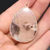 Pendant Necklaces Natural Stone Dalmatian Jaspers Drop Shape Crystal Agates Charms Jewelry Making DIY Necklace Accessories Gift For Women