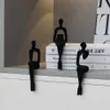 Decorative Objects Figurines Figures Home Accessories Flocking Blue Figure Ornaments Study Room Decoration Living Decor 230816