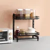 Kitchen Storage 2/3Layers Rack Adjustable Stainless Steel Seasoning Shelf Organizer Knife Jar Accessories