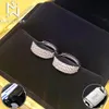 Hoop Huggie VVS Diamond oorbellen Classic Round S925 Silver Iced Out Oor Studs For Women Men Highend Jewelry Pass Test gratis schip 230817