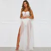 Casual Dresses Fashion Spring Summer Women Sexy Perspective Low Cut V-Neck Sheer Slip Dress Lady Home Pajamas Girl Vacation Skirt Gift