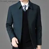 Men's Jackets Men's jacket casual jacket brand business lapel zipper simple middle-aged and elderly men's dad clothing office jacket men's Z230817