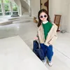 Jackets 2023 Style Girls Boys Pu Leather Coat Autumn Winter Cotton Fashion Full Sleeve Kids Jacket 1-7 Years