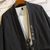 Męskie koszule japońskie duże duże letnią wstążkę Daopao Letnia haft luźna modna koszulka z krótkim rękawem
