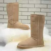 Boots designer stövlar lyxiga kvinnors hög mocka snö boot australia u wgg g vinterplattform stövlar kastanj grå svart fluga damer flickor ullstövlar stiva