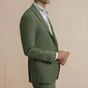 Garnitury męskie Suit 2 sztuki Blazer Spodnie Jedno piersi szczyt Lapel Business Dark Green Tuxedo Formal Wedding Groom Homme