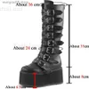 Boots Brand Design Gothic Style Ins Hot Vente Great Quality Fashion Motorcycle Boots Big Taille 34-50 Cordeaux Boots de plate-forme T230817