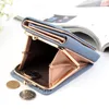 Wallets 2023 Ladies Wallet PU Fashion Short Plain Weave Tri-fold Card Holder Multi-function Coin Purse Mini