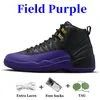 12 12s Field Purple Influense Game Cherry Playoffs Men basketskor Stealth Brilliant Orange White Black Royaly Royalty Taxi Blue Sneakers