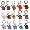 Wholesale Leopard Print Leather Bracelet Keychain Credit Card Wallet Bangle Tassels Keyring Handbag Lady Accessories FY2