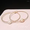 Strand Simple Elegant Pearl Armband Rund pärlkedja för kvinnors elastiska charm smycken