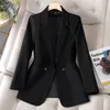 Abiti da donna Office di moda Ladies Blazer Women Giacca formale Coffee a maniche lunghe Beige Black Female Business Wear Wear Slim Coat per Autumn