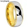 Band Rings 68mm Fashion Tungsten Carbide Wedding Bands For Men Women Engagement Ring Jewelry Gold Color Steped Dome Polishing Comfort Fit 230816