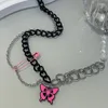 Choker Black Multi -Layered Kette Pin Pink Schmetterling Halskette für Frauen Girl Geschenkparty Schmuck Großhandel Großhandel
