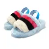 pantofole per designer da donna Fluff sandali sandali pelliccia Fluff furry Yea Slides Pantoufle inverno WGGS WGGS Balck Pink Famo