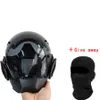 Party Masks Personlig svart Cyberpunk Mask Cosplay Mechanical Sci Fi Gear Helmet 230816