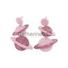 Charm European and American Ins Creative New Vintage Pink Acrylic Drop Earrings For Cute Girls Sweet Personality Fashion Jewelr J230817