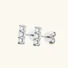 Charm Anziw 3 Stone Stud oorbellen D kleur 925 Sterling Silver Oneshape Piercing Ear studs voor vrouwen gecertificeerde sieraden cadeau 230817