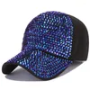 Ball Caps Women Baseball Cap Brand Bling Crown Pearl Sequins Hip Hop Vintage Denim Snap Back Design Casual Snapback Hat