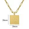 Chains MYDIY Fashion Stainless Steel Square Rose Necklace For Women Clavicle Chain Necklaces Jewelry Pendants Collares Girl Friend Gift