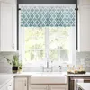 Curtain Cyan Grey Gradient Retro Morocco Short Curtains Kitchen Cafe Wine Cabinet Door Window Small Home Decor Drapes