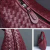 Hobo FIWIUU Women Soft PU Leather Woven Handbag Summer Handmade Hobo Shoulder Bag Clutch Bag Casual Dumpling Pouch HKD230817