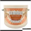 Grillz Dental Grills Hip Hop Bracesエキゾチックな感情環境ヒップホップジュエリー18K歯Grillz Caps Brace 2 Colors Accessories WC DHSNE