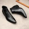 Boots Handmade Brand Men Ankle Boots Luxury Genuine Leather Fashion Designer Black Basic Zipper Pointed Black Formal Mens Warm Boots 230816