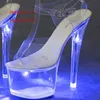 GAI HOKSZVY 34-43 Nachtclub LED-Licht High Heels Leuchtende Laufsteg Pole Dance Schuhe Kristallklare Plateausandalen 230816 GAI