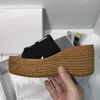 5A Brand Designer Schuhe Dicke Sohle Pantoffeln Leinwand Cross Upper Gummi Schaum mit großer Sockel Pantoffeln Clo Flip Flop Szie 35-41