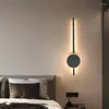 Muurlamp Minimalistisch slaapkamer Moderne Simple Strip Creative Noordse kamer Bed Bedide Living Corridor Trap Licht AC90-260