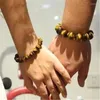 Strand Stone Natural Pedras Tigre Bracelets para homens para homens Mulheres feitas à mão Buda Braracle