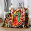 Cobertores Nossa Senhora de Guadalupe cobertor leve Mary Warm Mary Throe Blanket Sofá Cover Religião Religião para o sofá do quarto 230816