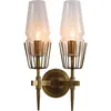 Wall Lamps Nordic Retro Crystal Shades American Bedside Sconce Dining Living Room Lights For Home LED Decor Light Fixtures