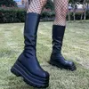 Boots Platform Gothic Style Motorcycle Boots Vampire Cosplay Knee-high Boots 2022 Winter Street Cool Punk Comfy Women Shoes T230817